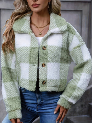 Sophia | Chaqueta de Cuadros Corta con Botones para Mujer