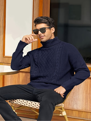 Harrold | Suéter de Punto Trenzado con Cuello Alto para Hombre