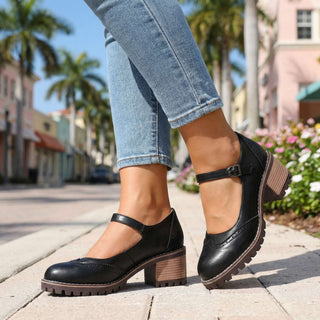 Sofia | Zapatos Mary Jane de Mujer con Tira Ajustable y Tacón