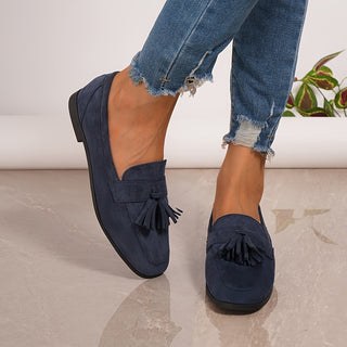 Nuria | Mocasines de Ante con Borlas para Mujer