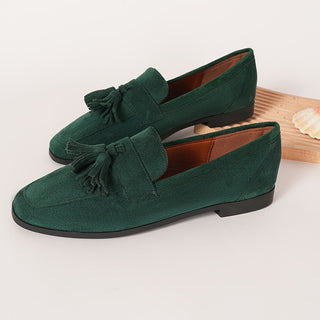 Nuria | Mocasines de Ante con Borlas para Mujer