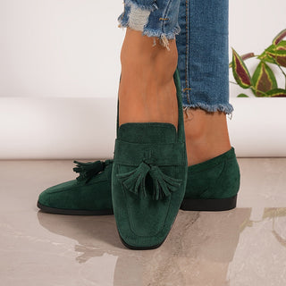 Nuria | Mocasines de Ante con Borlas para Mujer