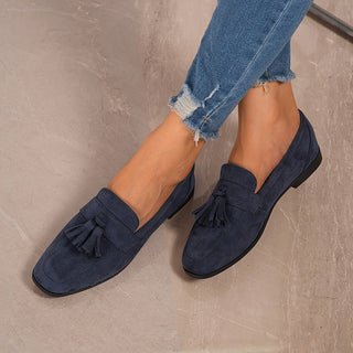 Nuria | Mocasines de Ante con Borlas para Mujer