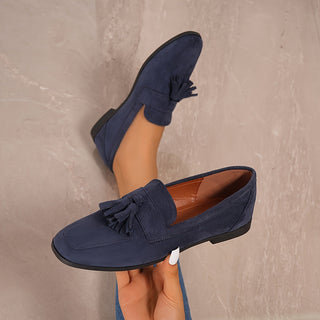 Nuria | Mocasines de Ante con Borlas para Mujer