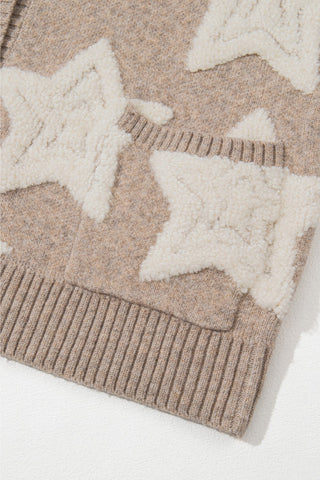 Sylvara | Cárdigan de Punto con Estampado de Estrellas y Botones para Mujer