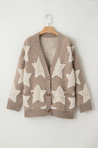 Sylvara | Cárdigan de Punto con Estampado de Estrellas y Botones para Mujer