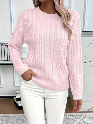 Marveline | Suéter Trenzado con Cuello Redondo para Mujer