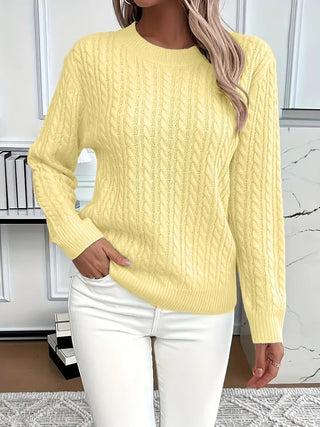 Marveline | Suéter Trenzado con Cuello Redondo para Mujer