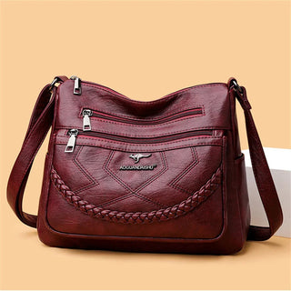 Solange | Bolso Bandolera de Cuero Suave con Cierre de Cremallera para Mujer