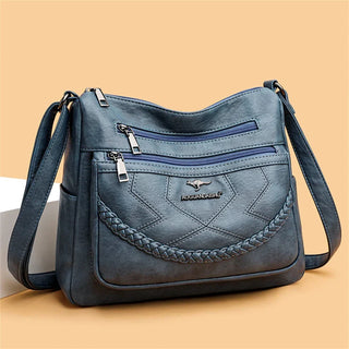 Solange | Bolso Bandolera de Cuero Suave con Cierre de Cremallera para Mujer