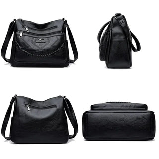 Solange | Bolso Bandolera de Cuero Suave con Cierre de Cremallera para Mujer
