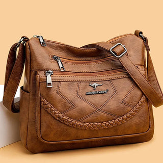 Solange | Bolso Bandolera de Cuero Suave con Cierre de Cremallera para Mujer