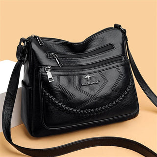 Solange | Bolso Bandolera de Cuero Suave con Cierre de Cremallera para Mujer