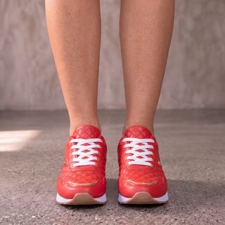 Sorcha | Zapatillas de Mujer a Cuadros con Cordones y Detalles de Corazones