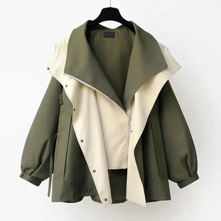 Catalina | Abrigo Oversize con Capucha y Corte Trench para Mujer