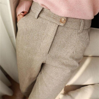 Valren | Pantalones de vestir de pierna recta para hombre con tejido de espiga