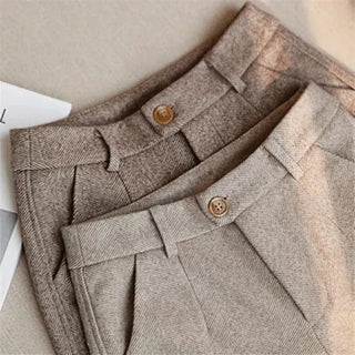 Valren | Pantalones de vestir de pierna recta para hombre con tejido de espiga
