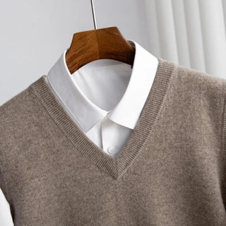 Daniel | Chaleco de Suéter de Punto Ligero para Hombre con Cuello en V