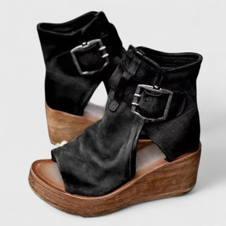 Zaida | Sandalias de Cuña con Hebillas Metálicas para Mujer