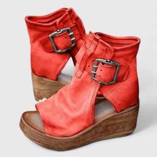 Zaida | Sandalias de Cuña con Hebillas Metálicas para Mujer
