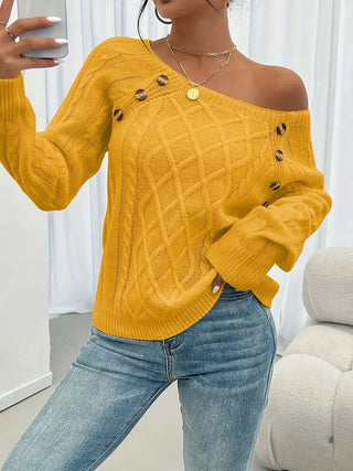 Solenna | Suéter Fino de Punto con Botones al Hombro para Mujer