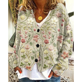 Gloria | Cárdigan de Mujer Floral de Frente Abierto