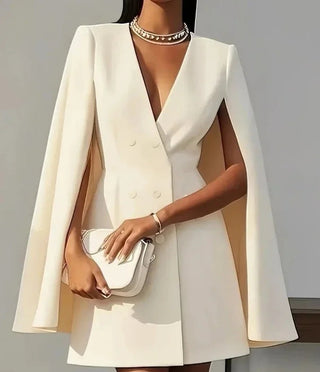 Aurelind | Vestido Blazer Capa con Doble Botonadura para Mujer