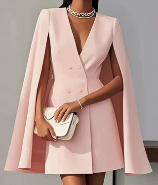 Aurelind | Vestido Blazer Capa con Doble Botonadura para Mujer