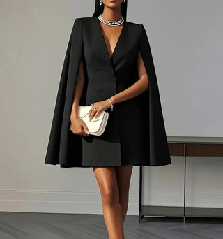 Aurelind | Vestido Blazer Capa con Doble Botonadura para Mujer