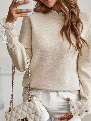 Clarie | Suéter de punto para mujer con ribete de volantes y puños con botones