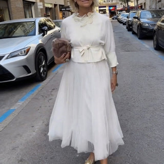 Valeria | Conjunto de Mujer de Dos Piezas con Vestido Largo Fluido