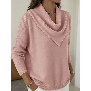 Serelle | Suéter de Mujer de Punto Acanalado con Cuello Tipo Cowl