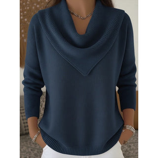 Serelle | Suéter de Mujer de Punto Acanalado con Cuello Tipo Cowl