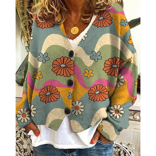 Gloria | Cárdigan de Mujer Floral de Frente Abierto