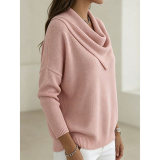 Serelle | Suéter de Mujer de Punto Acanalado con Cuello Tipo Cowl